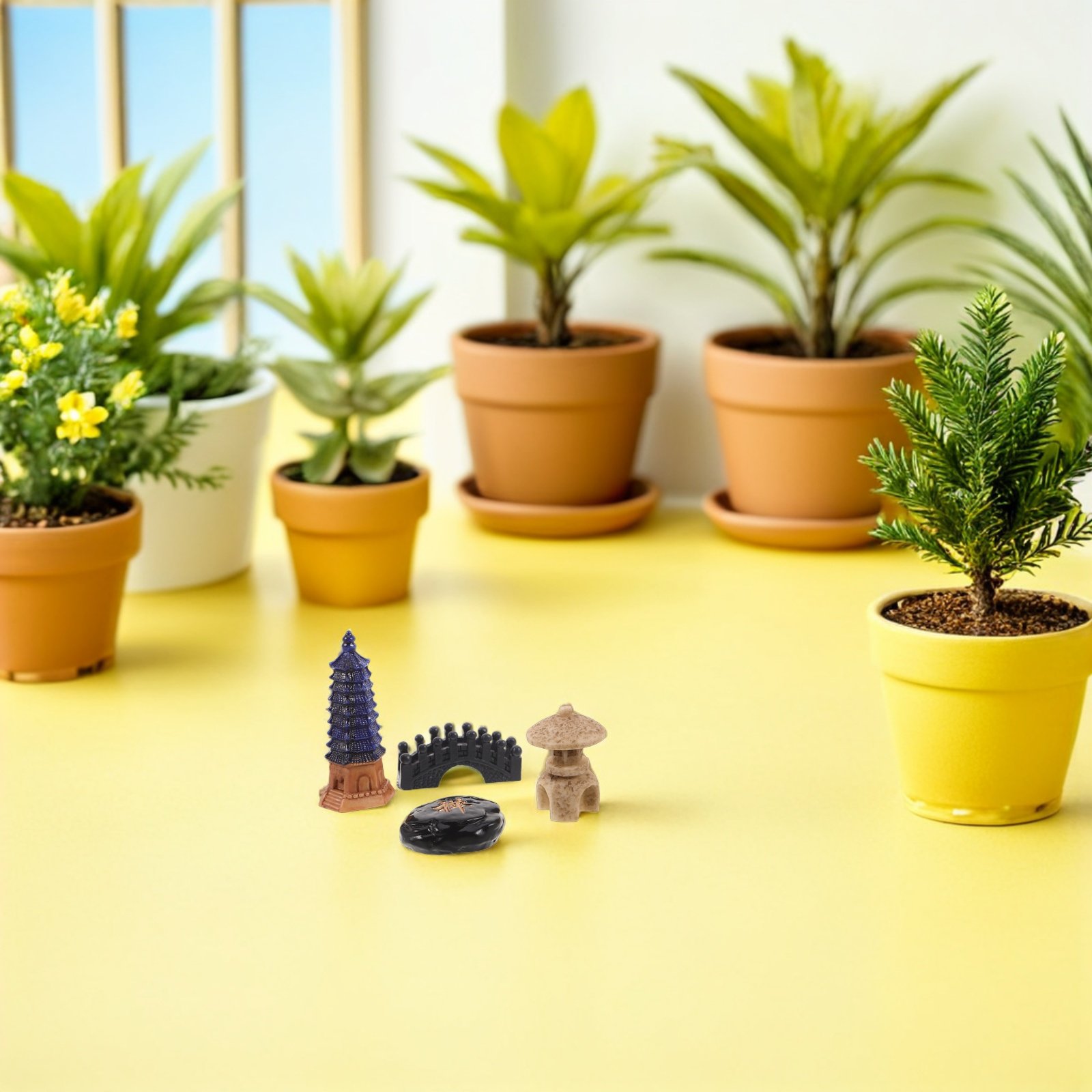 Bonsai Garden For Desk - Набор из 4 миниатюрных японских пагод: